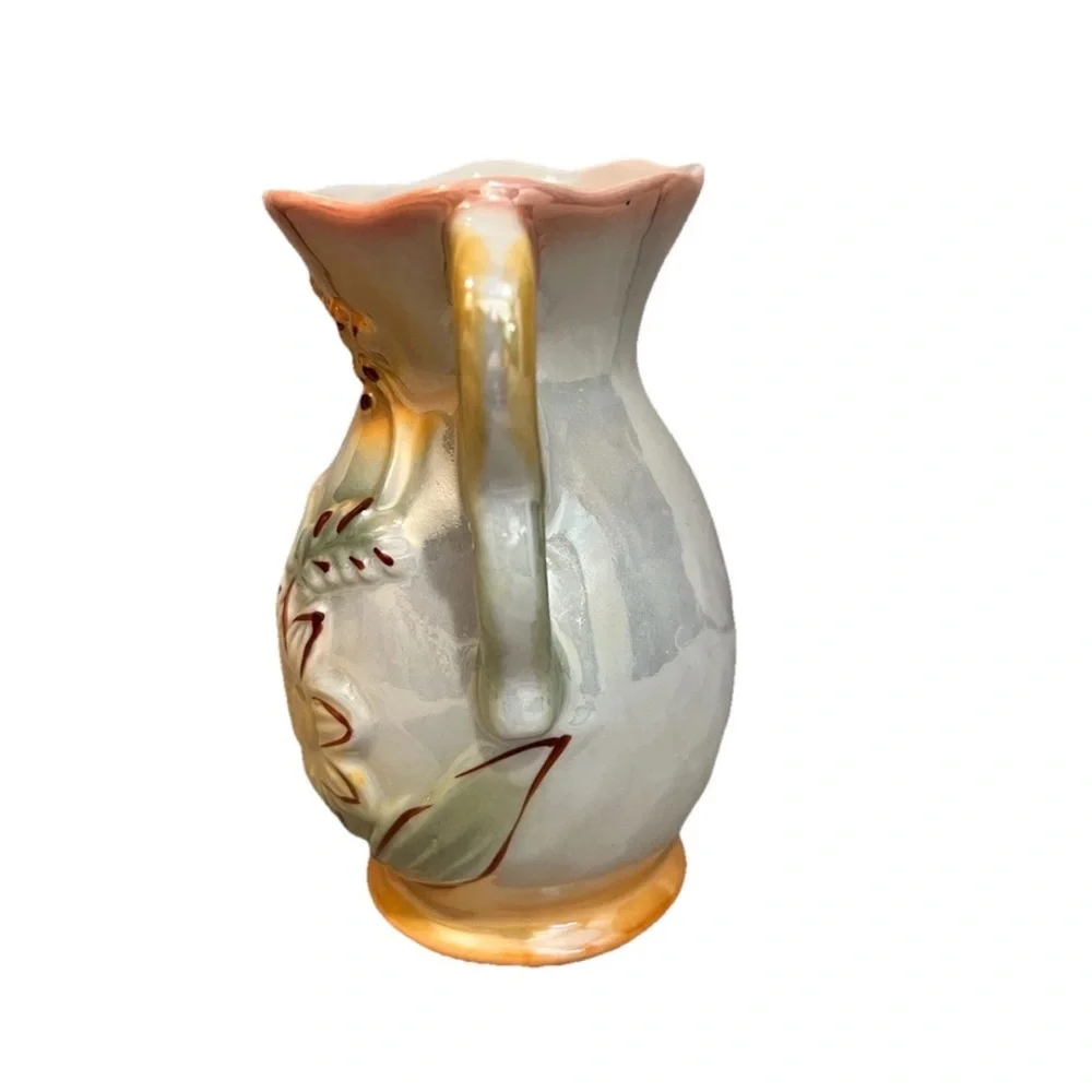 Vintage Brazilian Lusterware Iridescent Glaze Vase Made In‎ Brazil
